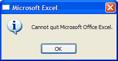 Cannot Quit Microsoft Excel
